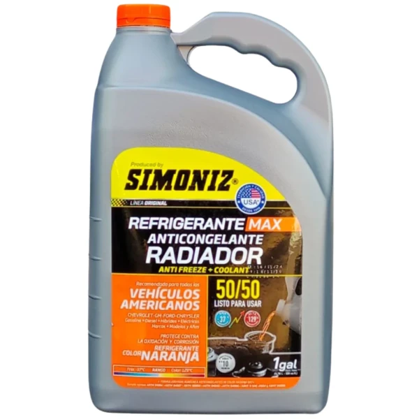 Refrigante Max Anitfreeze + Coolant 50/50 Orange - Simoniz